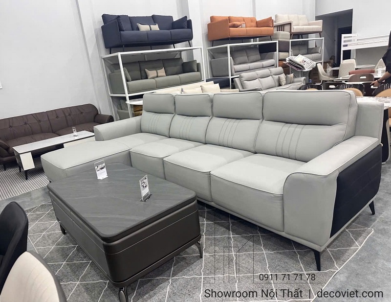 Mẫu sofa da chữ L 1105T phù hợp căn hộ chung cư và nhà phố hiện đại