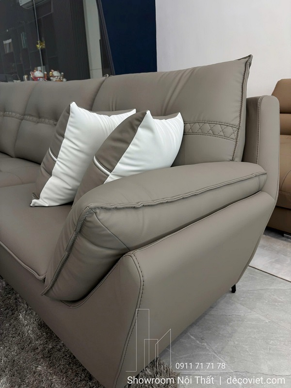 sofa phòng khách chữ L bọc da cao cấp mẫu 1146T đẹp hiện đại