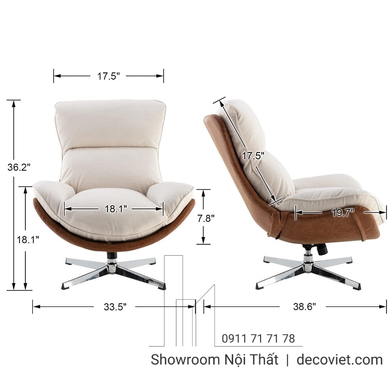 kích thước ghế thư giãn