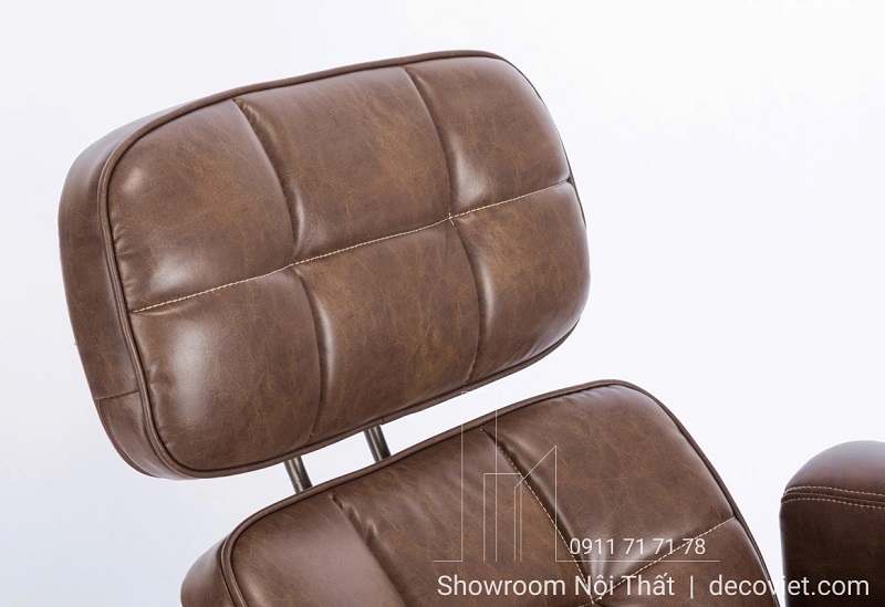 Mẫu ghế thư giãn kết hợp ghế làm việc có đôn nổi bật với chất liệu da mềm
