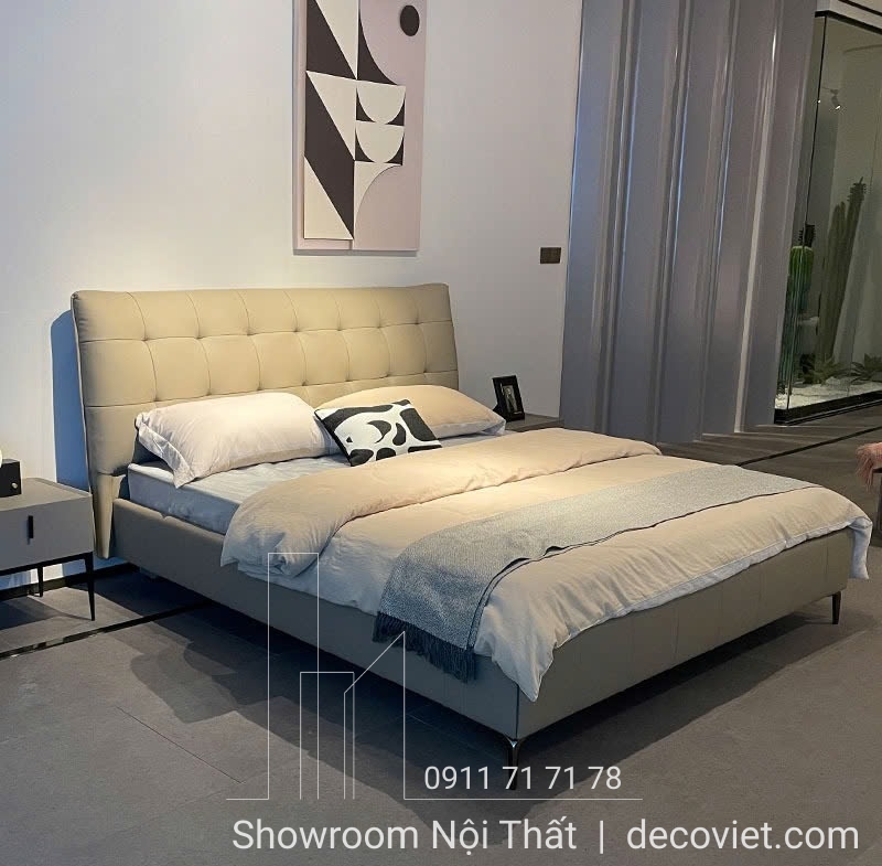 giường ngủ bọc da
