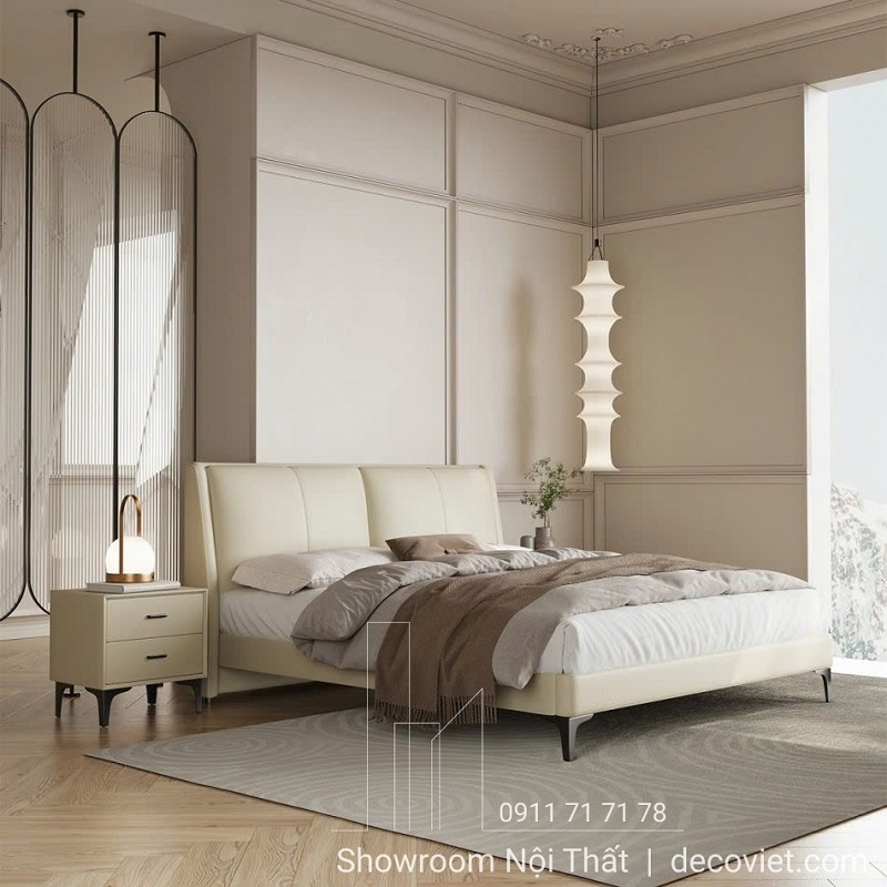 giường ngủ bọc da hiện đại