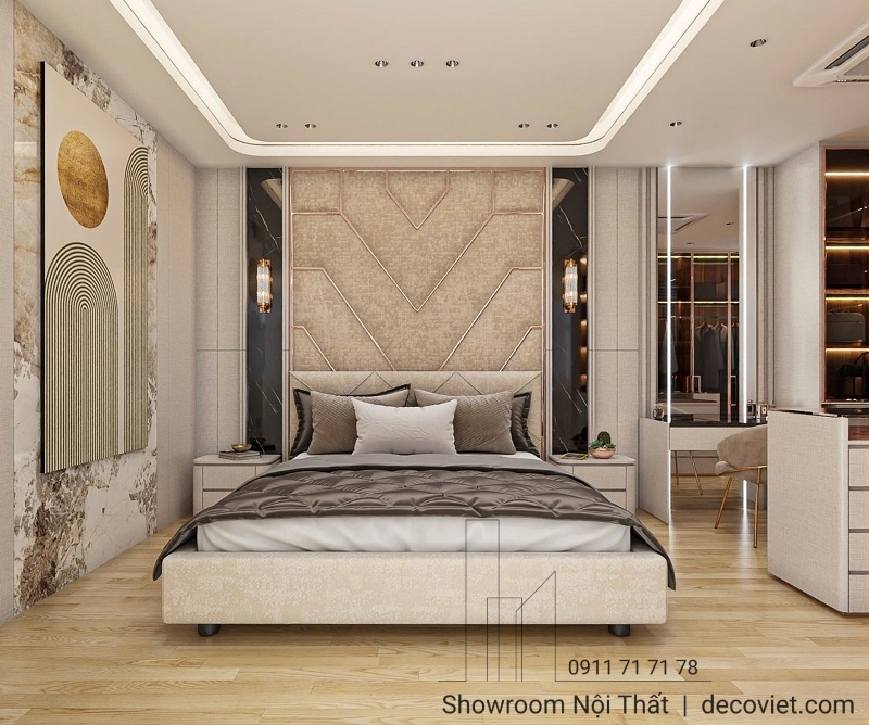 giường ngủ bọc vải hiện đại