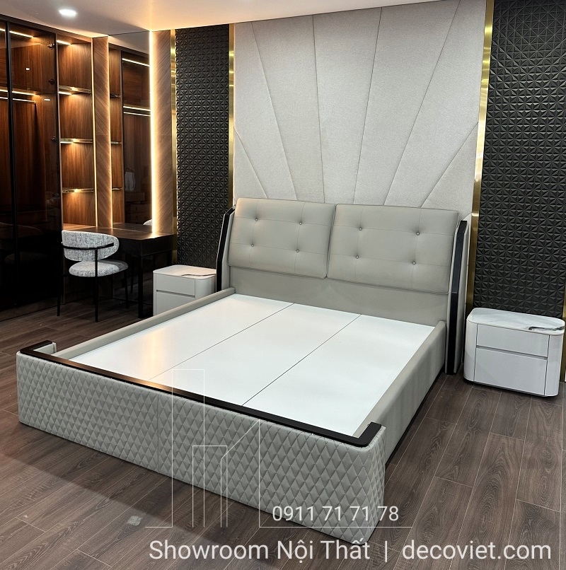 giường bọc da hiện đại