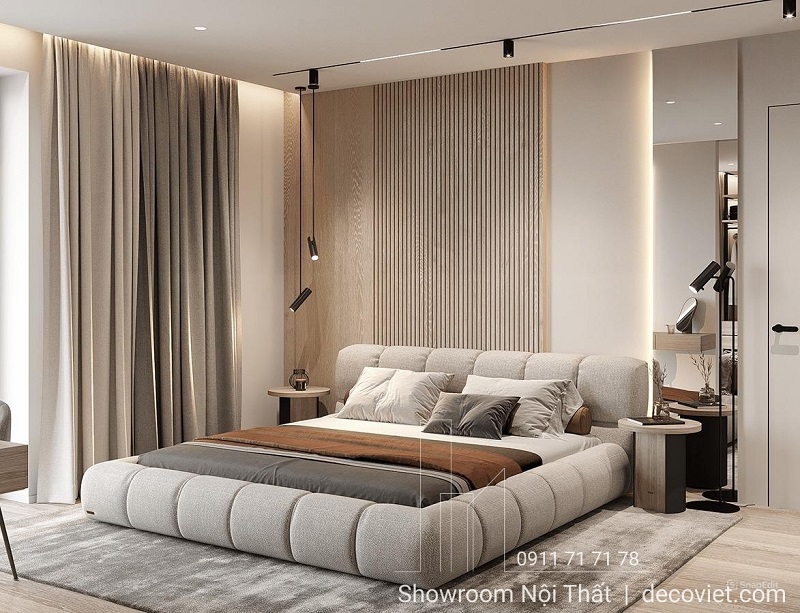 Giường Ngủ Hiện Đại Bọc Vải 136T