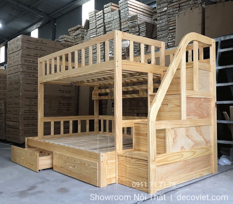 Không gian phòng ngủ trở nên gọn gàng hơn với Giường Tầng 1m8x2m Giá Rẻ 439T.