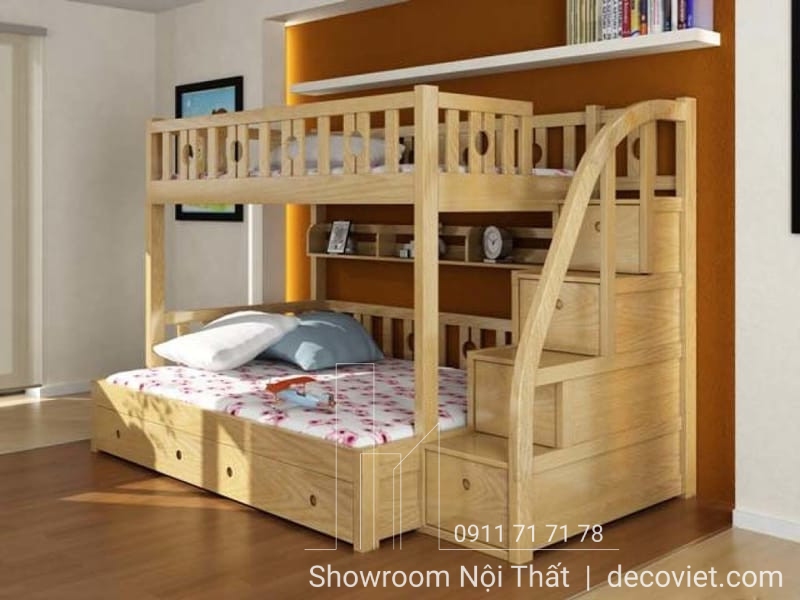 Giường Tầng 1m8x2m Giá Rẻ 439T thiết kế hiện đại, phù hợp cho cả người lớn và trẻ em.