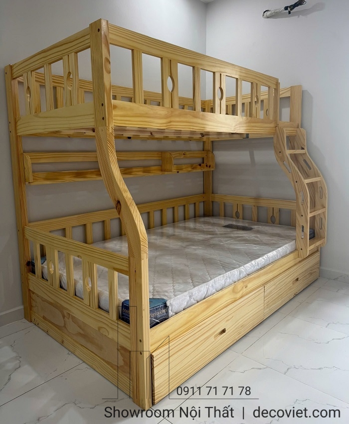 giường tầng gỗ thông