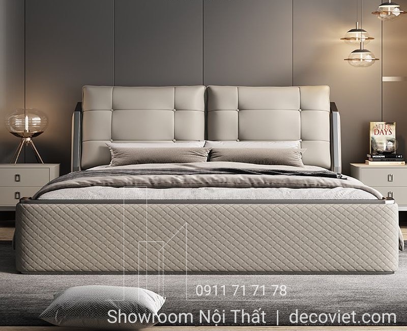 giường ngủ bọc da