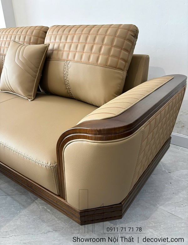 Sofa gỗ tự nhiên ASH đệm da microfiber nhập khẩu