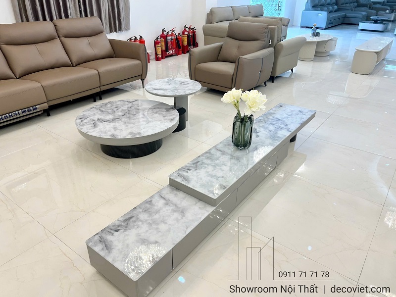 Bàn trà sofa mặt đá cao cấp decor phòng khách đẹp