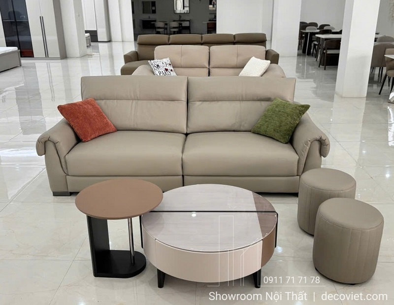 sofa băng bọc da nhập khẩu, thiết kế nhỏ gọn hiện đại