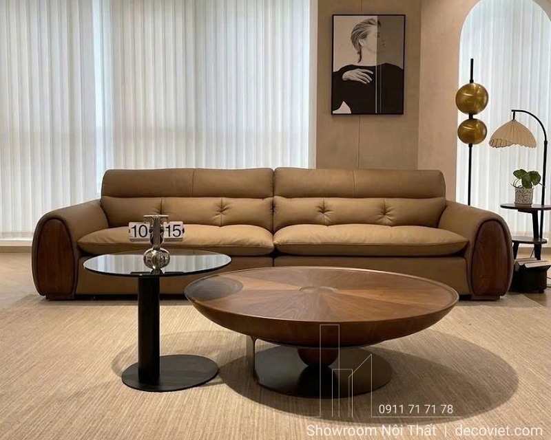 sofa da bò tích hợp chỉnh điện thông minh, dễ dàng chuyển đổi từ sofa thành giường ngủ.