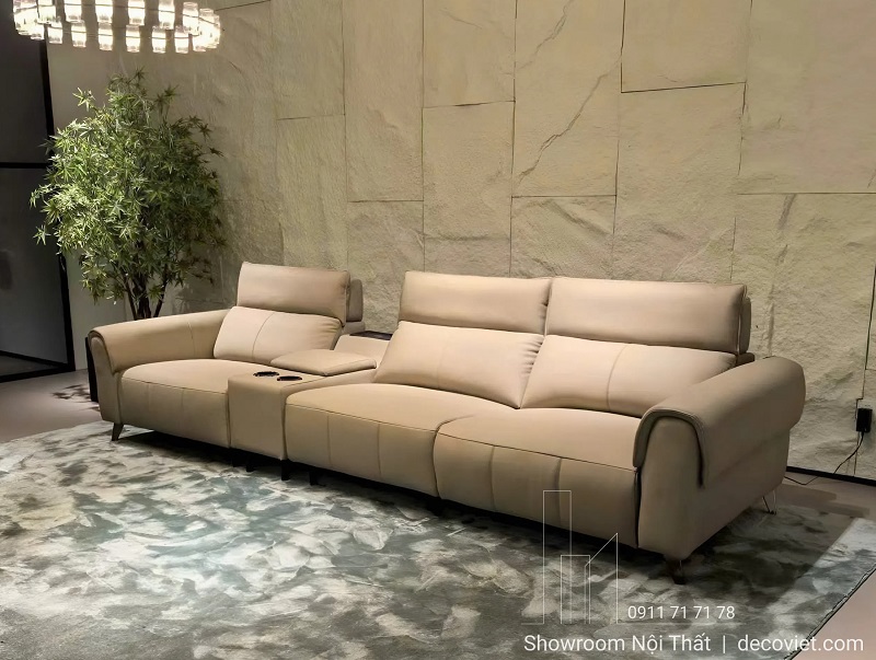 bộ sofa da bò chỉnh điện 1147T cao cấp cho phòng khách đẹp