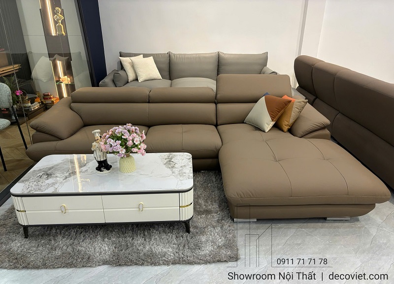 Sofa phòng khách 1138T bọc da bò thật 100% cao cấp
