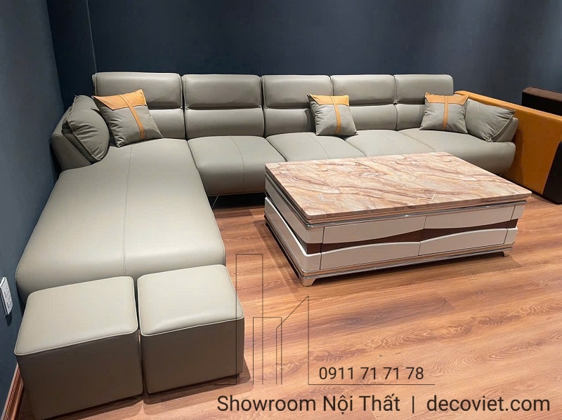 sofa da hiện đại phòng khách