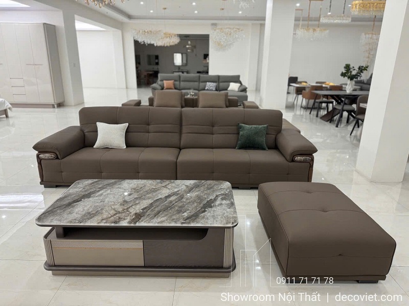 sofa da nhập khẩu cao cấp 1064t chất liệu mềm mịn bền đẹp theo thời gian