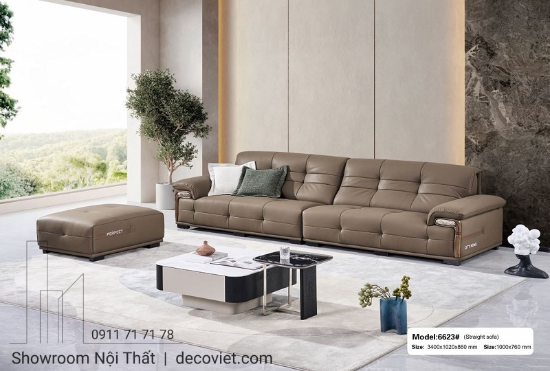 sofa da nhập khẩu hiện đại 1064t sang trọng và êm ái cho phòng khách