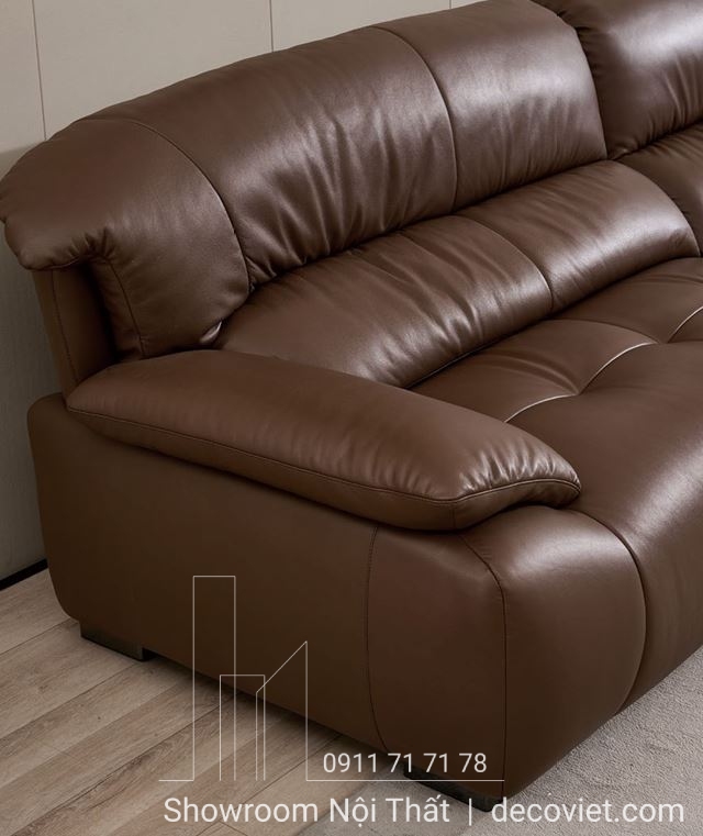 Sofa da cao cấp nhập khẩu phong cách hiện đại, thiết kế đệm êm ái
