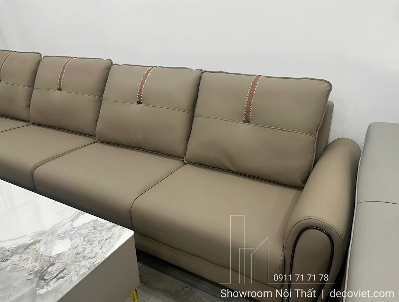 sofa da cao cấp rộng rãi phù hợp gia đình nhiều người