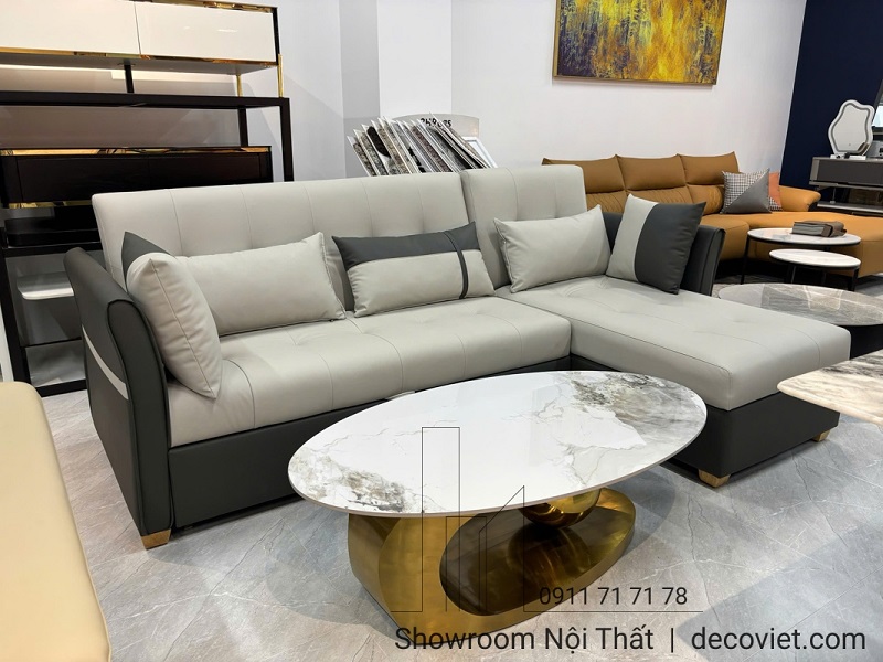 ghế sofa góc chữu L kéo ra thành giường hiện đại, tiện nghi