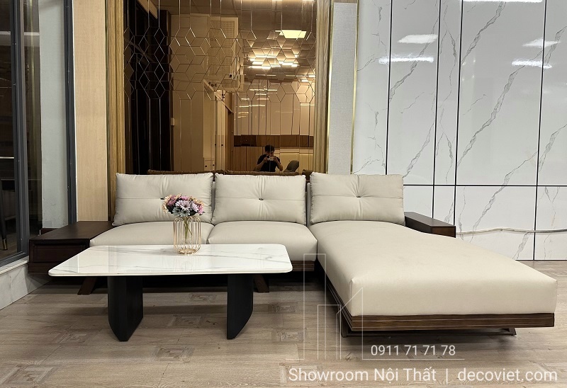 ghế sofa gỗ bọc da giá rẻ