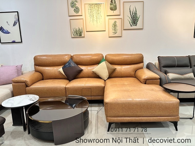 sofa da phòng khách hiện đại