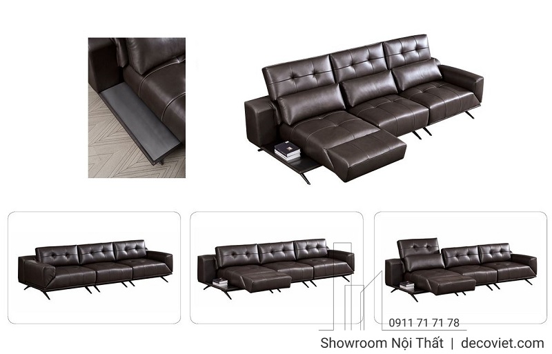 Sofa cao cấp nhập khẩu sử dụng chất liệu da mềm mịn, kết hợp khung gỗ chắc chắn