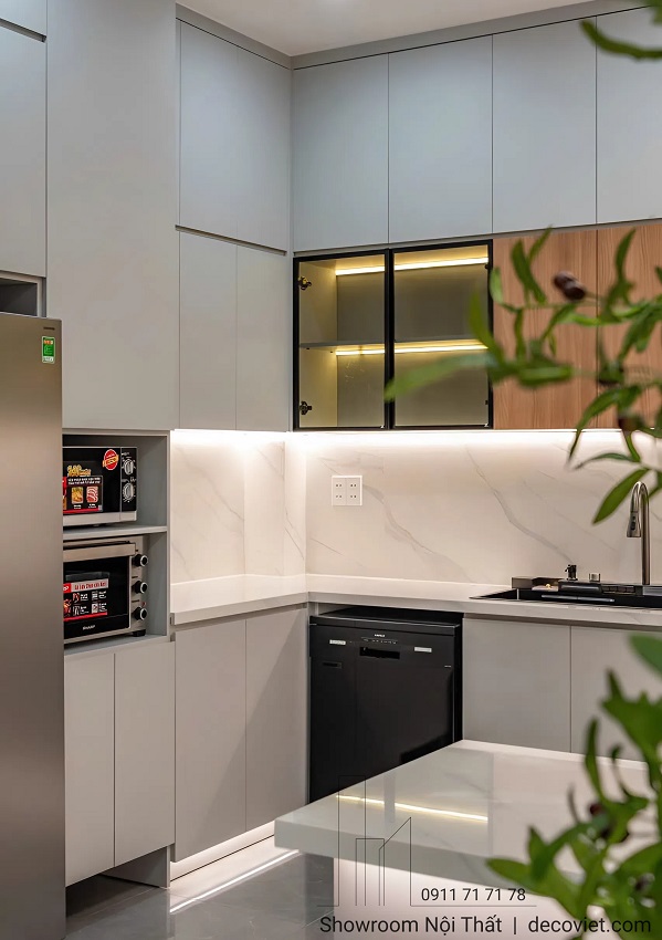 Tủ bếp gỗ công nghiệp đẹp hiện đại