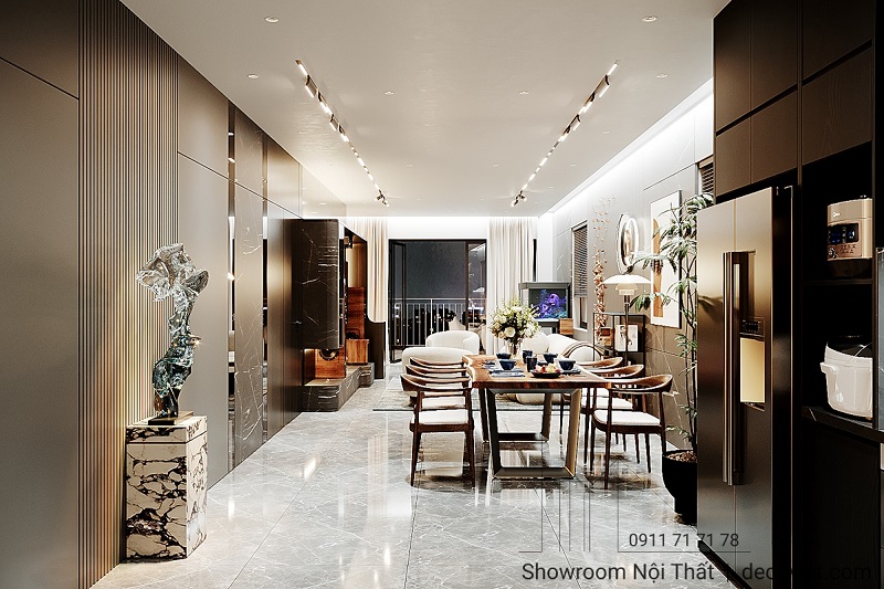 Không gian sinh hoạt chung bố trí liền mạch, thoáng và dễ sử dụng