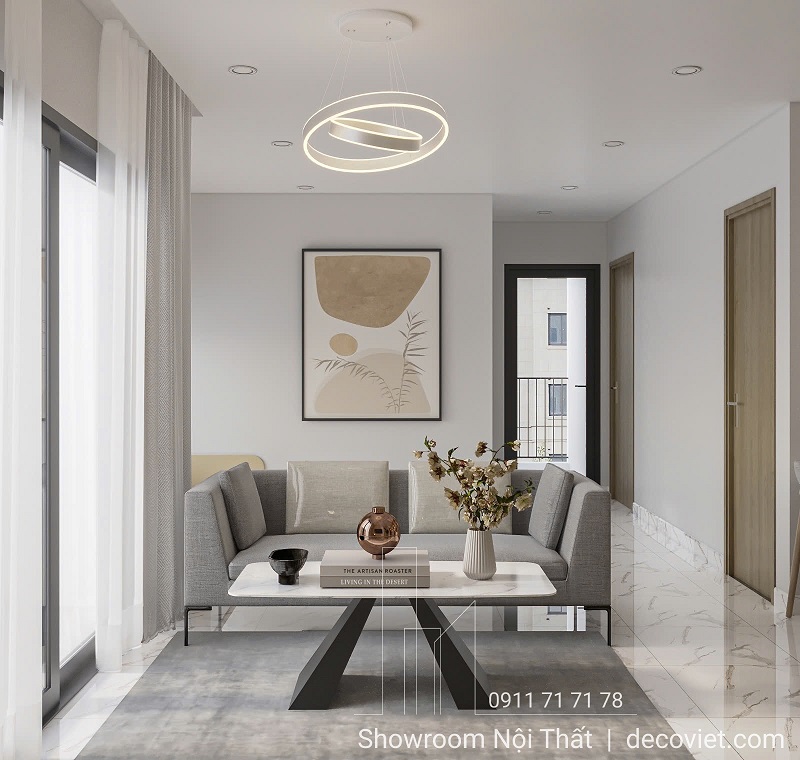 Thiết kế nội thất phòng khách căn hộ 2PN Vinhomes Grand Park với phong cách hiện đại