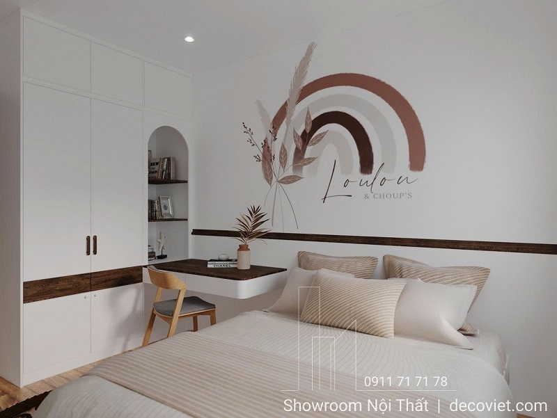 nội thất phòng ngủ nhỏ căn hộ SORA Garden tiện nghi