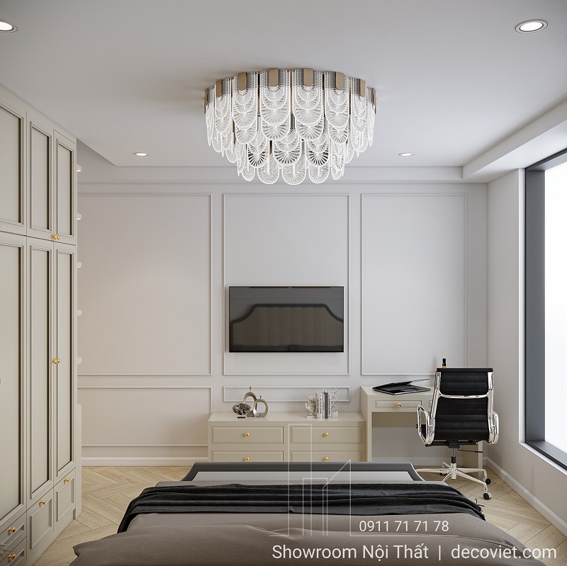 Thi công nội thất phòng ngủ master 2PN Sunwah Pearl hài hòa thẩm mỹ