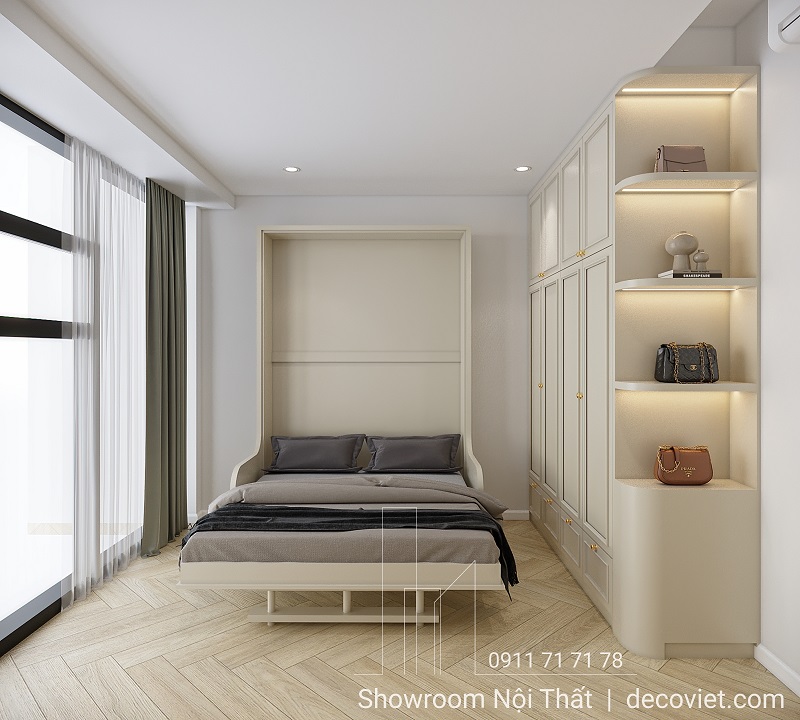 Thiết kế nội thất phòng ngủ phụ Sunwah Pearl tối ưu diện tích sống