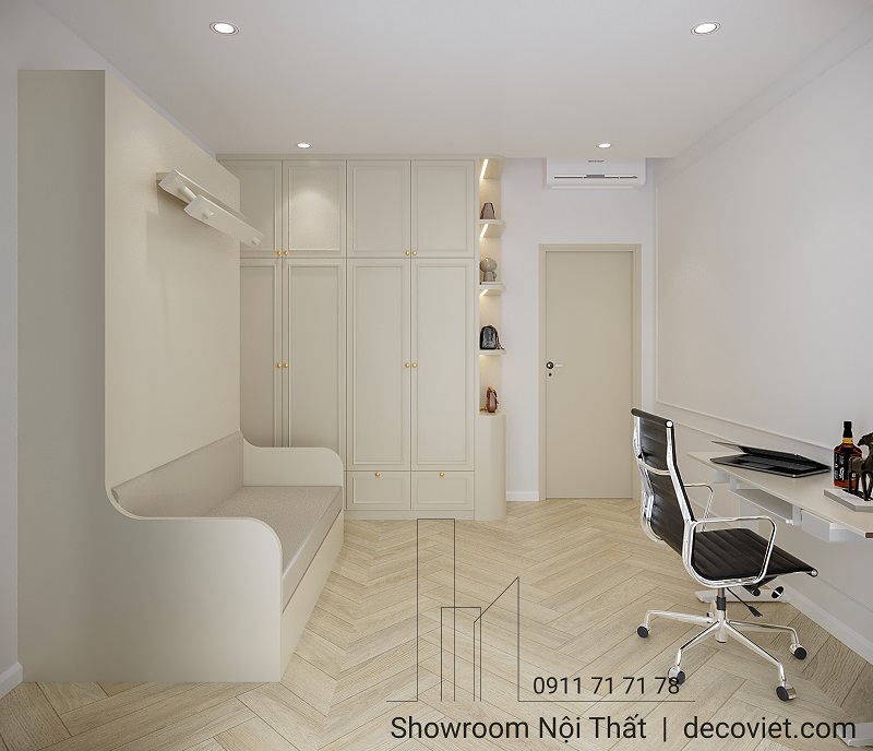 Thi công nội thất phòng ngủ nhỏ phù hợp với phong cách tân cổ điển