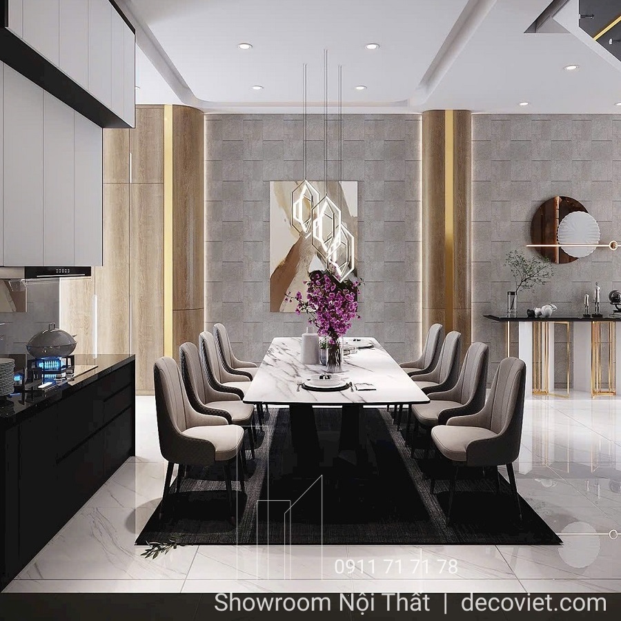 thiết kế thi công nội thất nhà phố 3 phòng ngủ