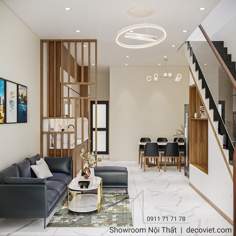 Thiết kế nội thất nhà phố 3 phòng ngủ trọn gói Bình Dương