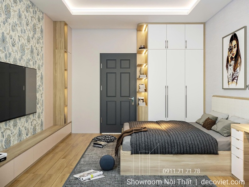 Không gian phòng ngủ nghỉ ngơi lý tưởng với đầy đủ công năng trong diện tích vừa phải
