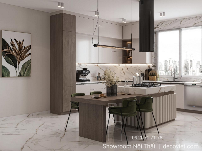 tủ bếp gỗ hiện đại