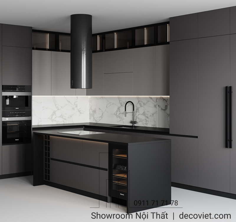 trủ bếp chữ L cao cấp