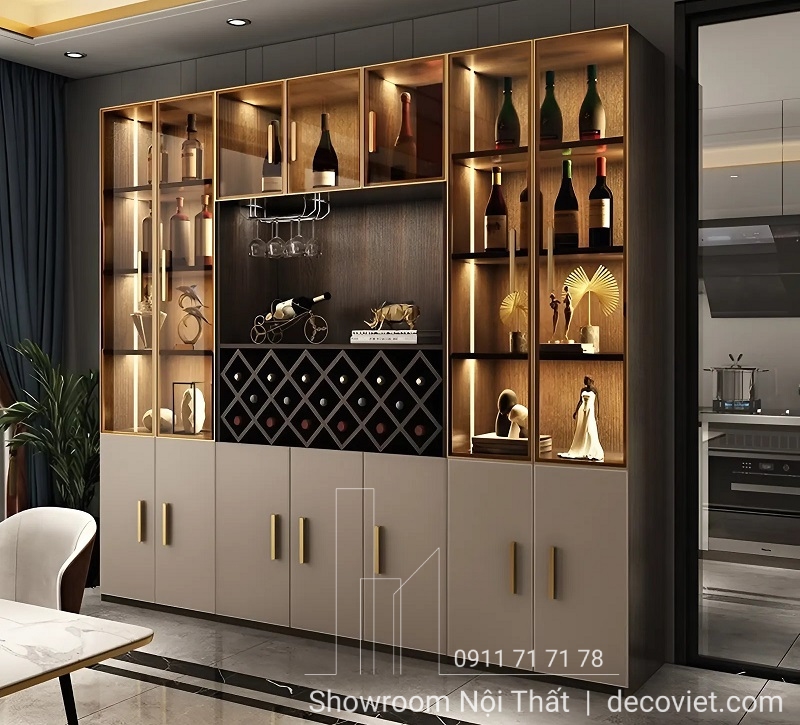 tủ rượu cánh kính hiện đại