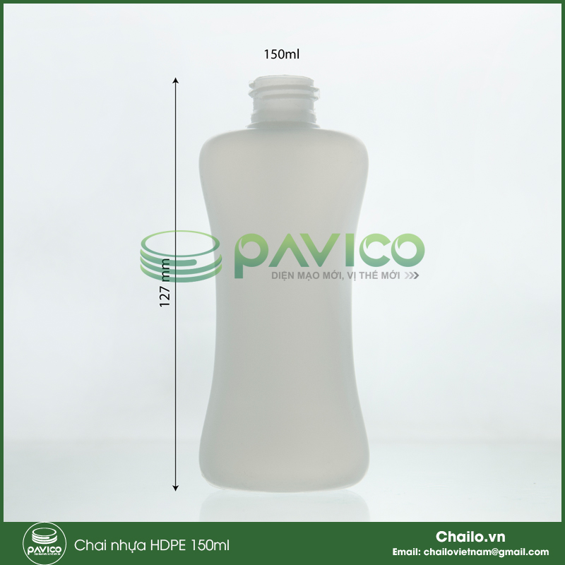 chai nhựa HDPE 150ml eo hai bên