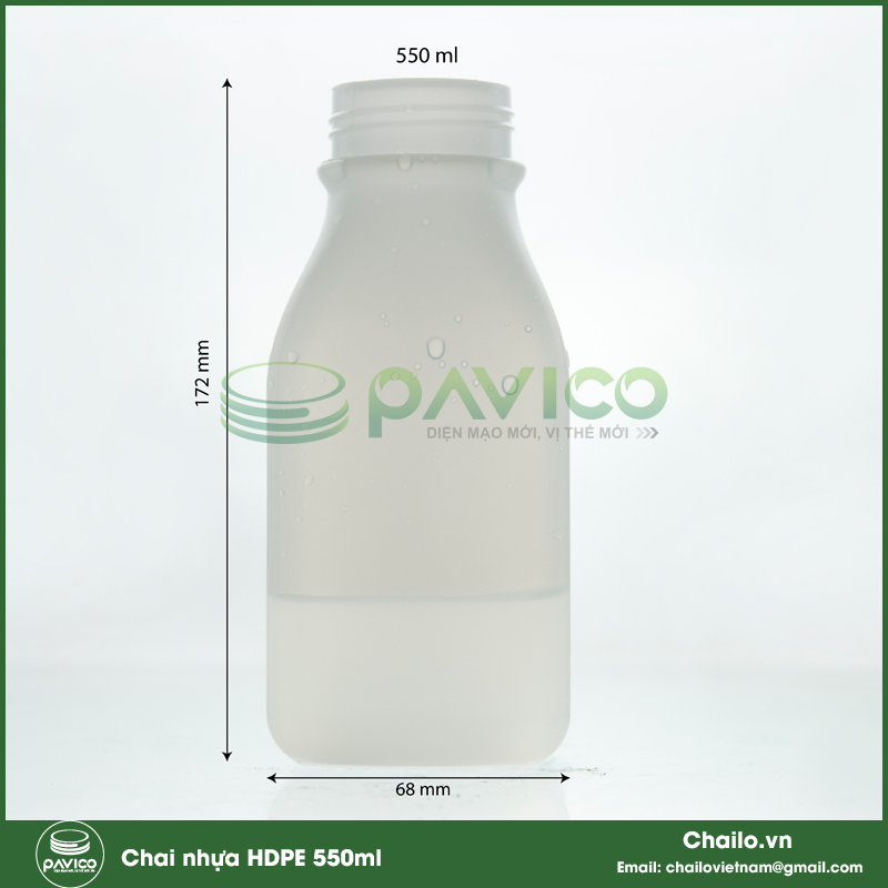 chai nhựa đựng sữa tươi 550ml 