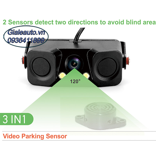 Camera hanh trình & cảm biến lùi 3 trong 1