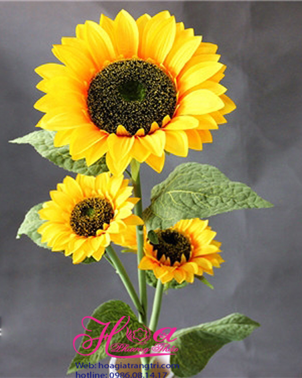 Cành hoa hướng dương giả cao cấp