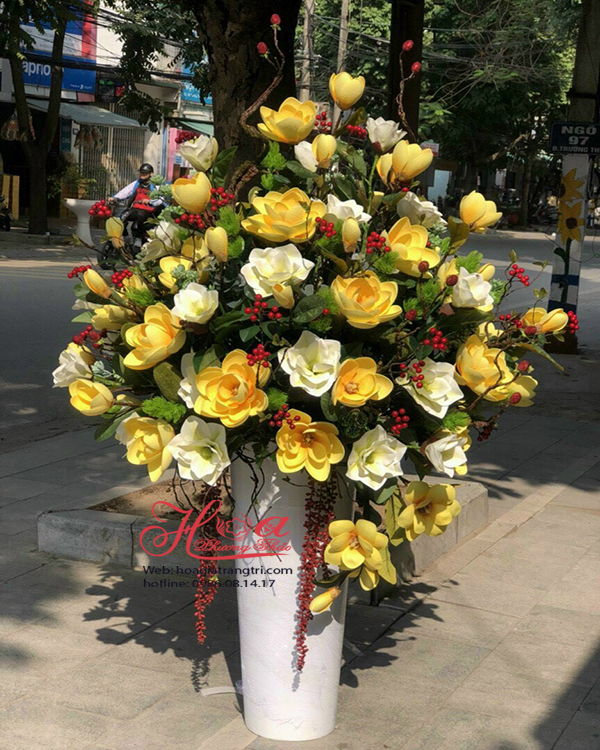 Bình hoa mộc lan giả cao cấp