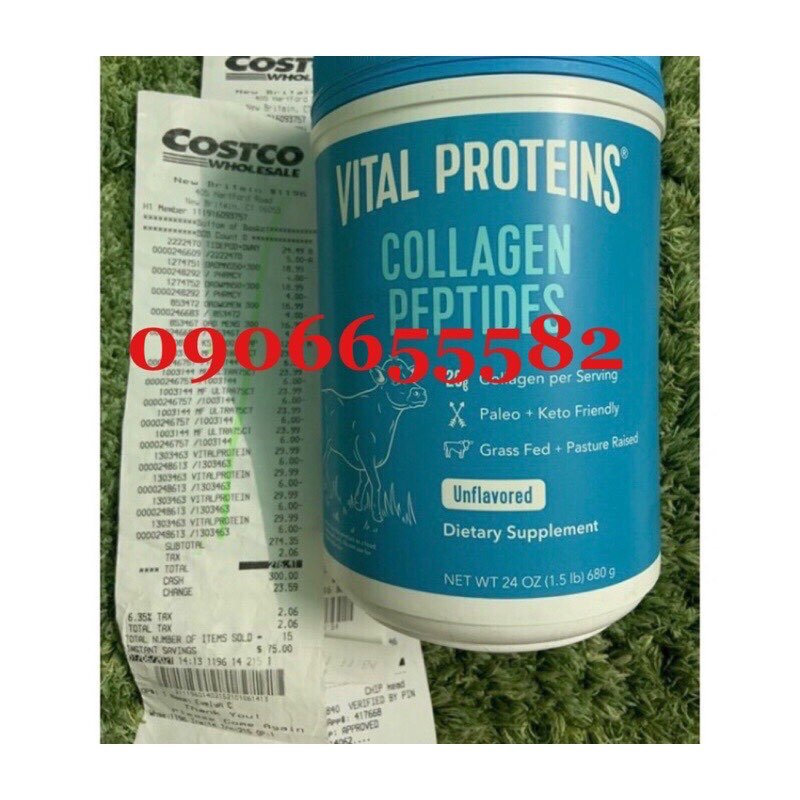 Collagen thủy phân Vital Proteins Collagen Peptides Unflavored 680g