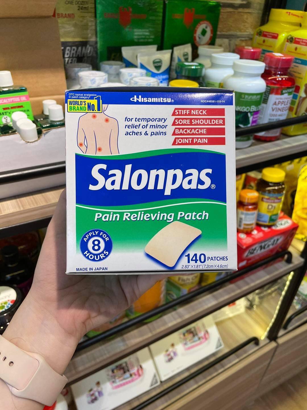 Miếng dán Salonpas giảm đau hàng nhập khẩu Hitsamitsu Salonpas 140 miếng