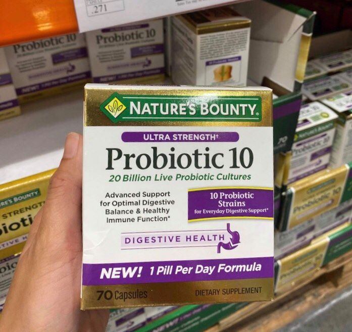 Hỗ trợ hệ tiêu hóa và đường ruột Nature’s Bounty Advanced Probiotic 10/ 70 viên