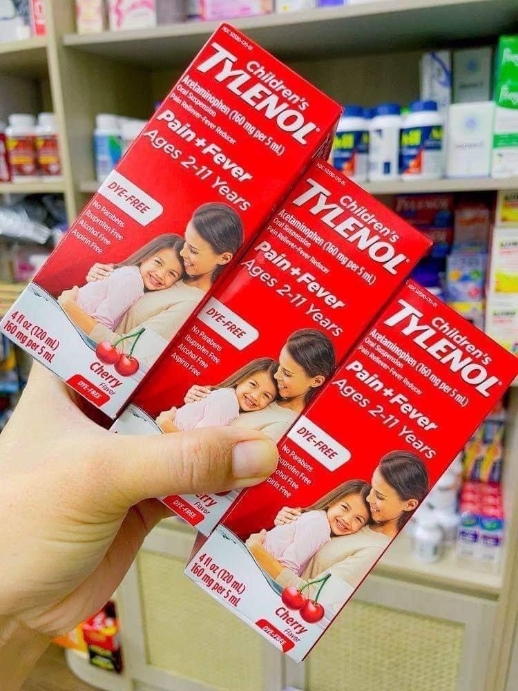 Siro giảm đau hạ sốt cho trẻ 2-11 tuổi Children’s Tylenol Pain Fever 120ml (Vị Cherry)